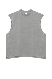 Vintage Washed Distressed Slit Sleeveless Tank Tops