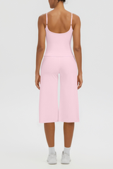 Women's Tank Top & Wide Leg Yoga Cropped Pants Set