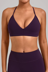 Women's Athletic Triangle Cup Adjustable Open-Back Bra