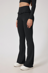 Women's High Waist Lace Solid  Sporty Flared Pants