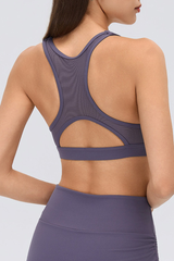 Women's Racerback Mesh Cutout High Support Sports Bra