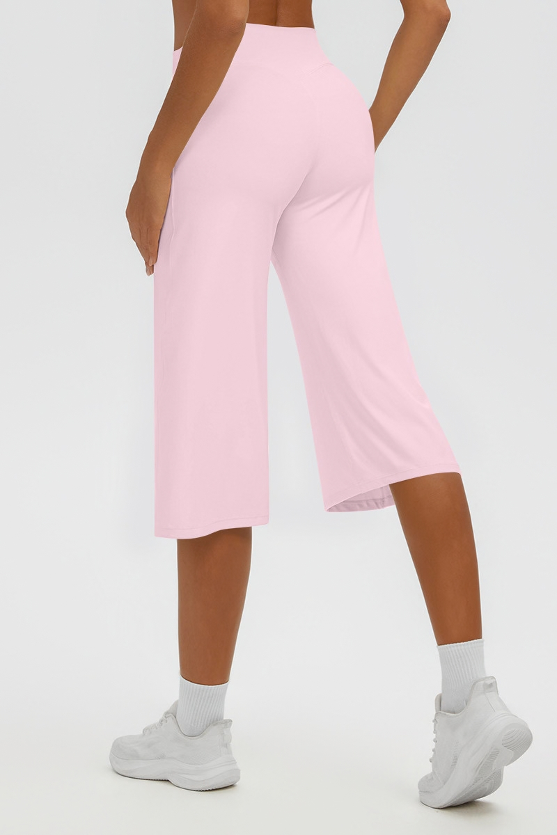 Women's Brushed Mid Waist Wide Leg Capri Yoga Pants