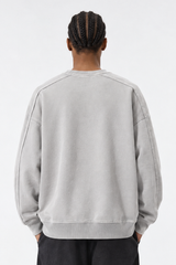 Men's Fall/Winter Fleece-Lined Dyed Vintage Pullover
