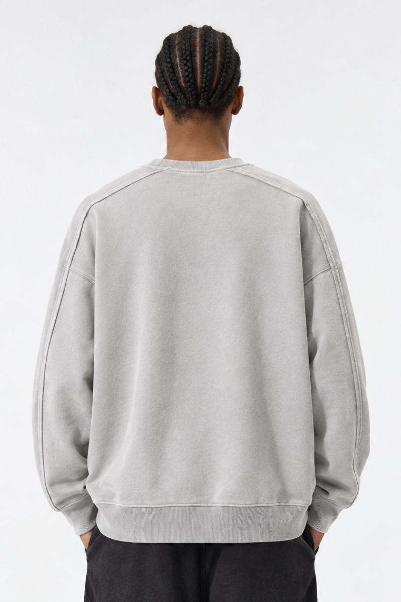 Men's Fall/Winter Fleece-Lined Dyed Vintage Pullover
