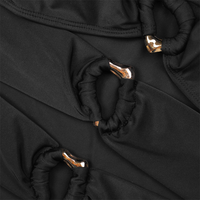 Women's Metal Button Strapless Lace One Piece Swimsuit