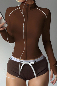 Color-contrast zipper jacket