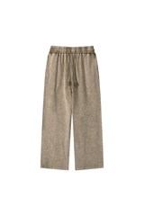 Unisex Fall 100% Cotton Vintage Wax Washed Wide Leg Pants