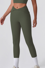 Women's Athletic Twist Cross Waist Yoga Leggings