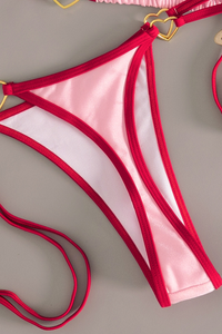 Women's Color Block Halterneck Side Tie Sexy Vacation Bikini