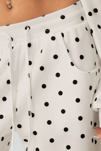 Women's Fall Polka Dot 1/4Zip Sweatshirt And Pants Set