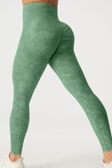 Women's Seamless Pleated Slim Yoga Leggings