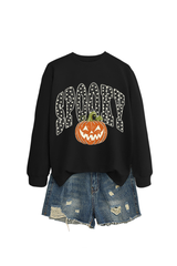 Women's Fall Pumpkin Polka Dot Halloween Multi‑Color Pullover