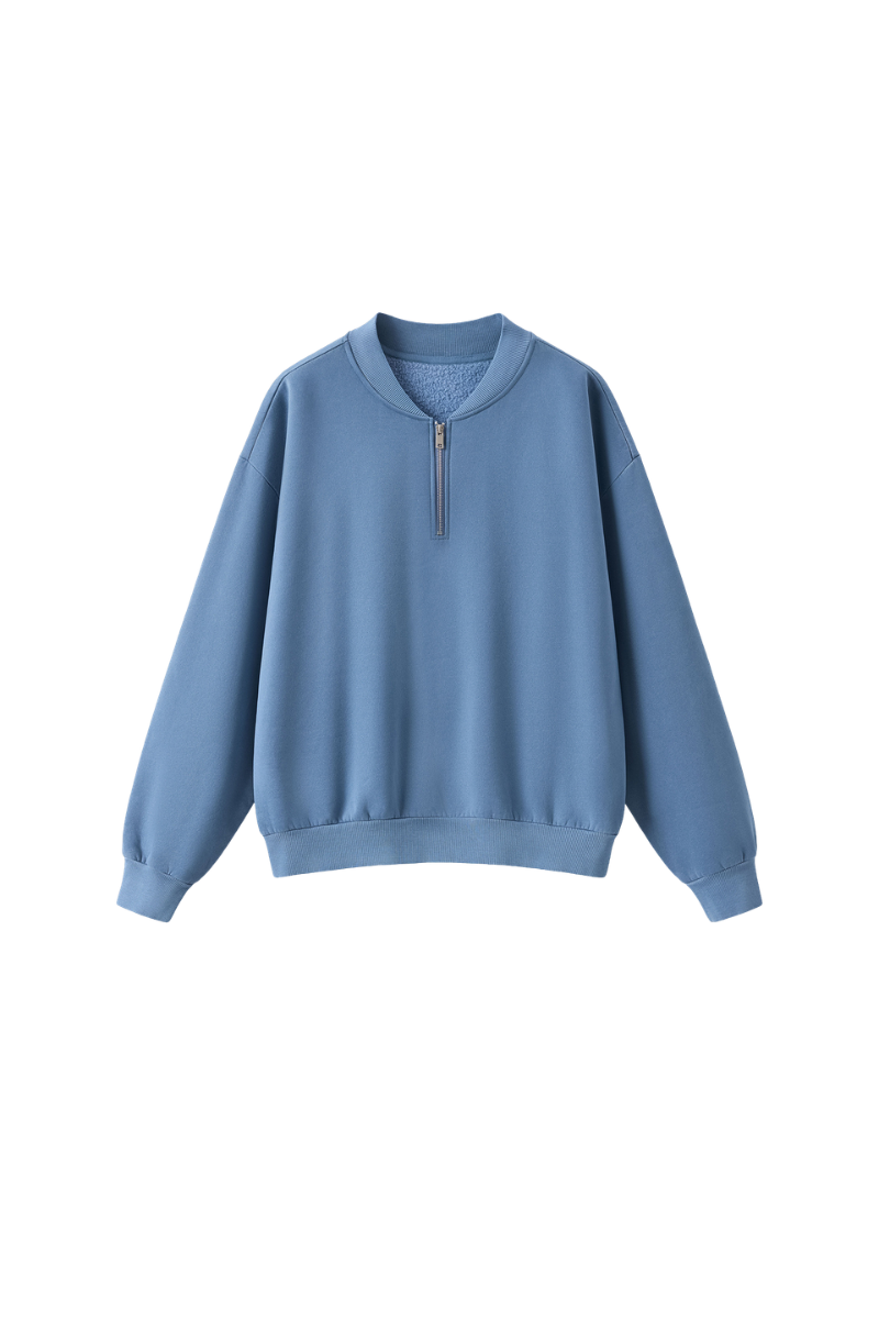 Men's Fall Vintage Washed Fleece Quarter Zip Sweatshirt