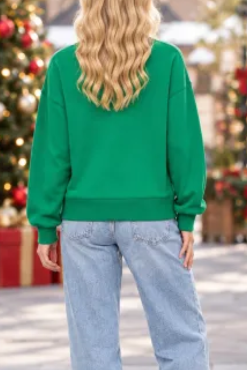 Women's Fall Relaxed Christmas Crew Neck Sweatshirt