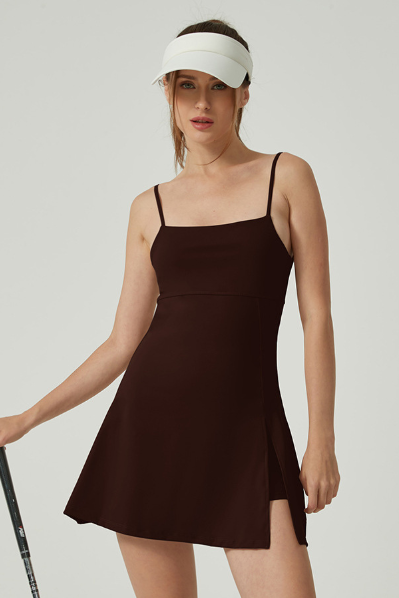 Women's  Spaghetti Strap Backless A-Line Sport Dress