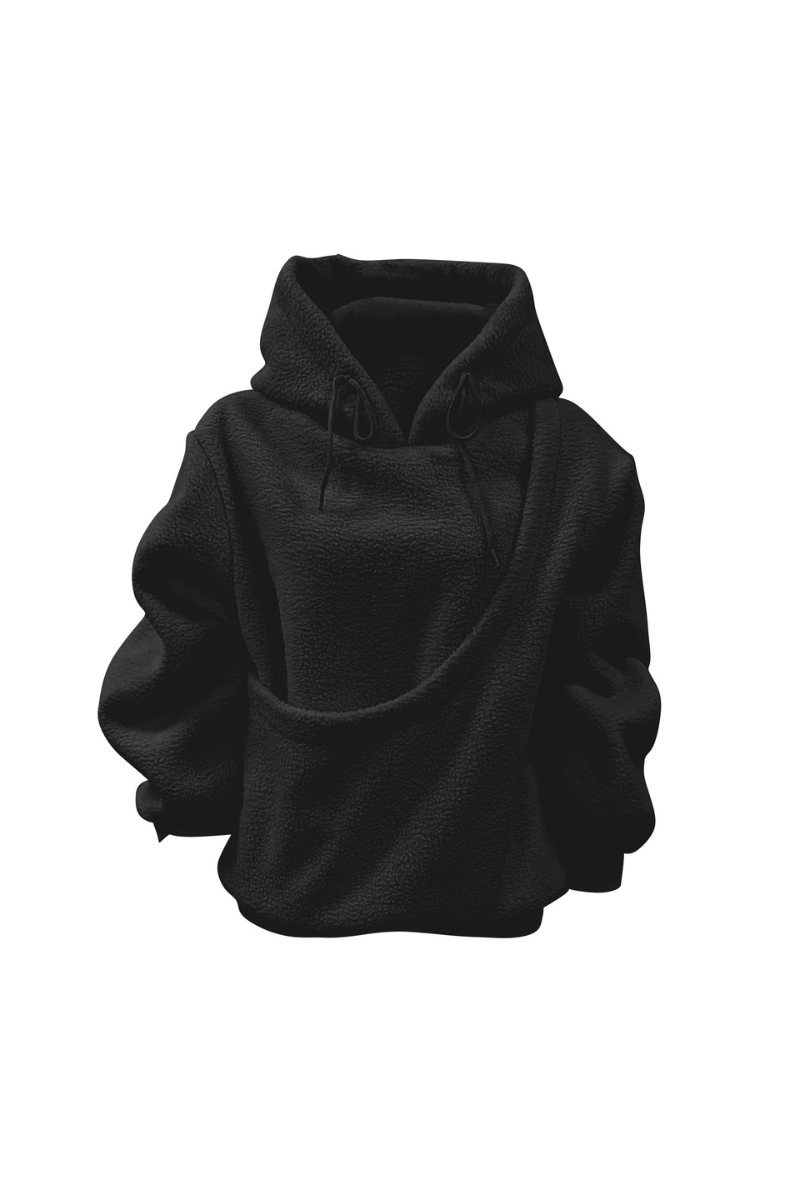 Women's Fall/Winter Fleece Front Large Pet Pocket Hoodie