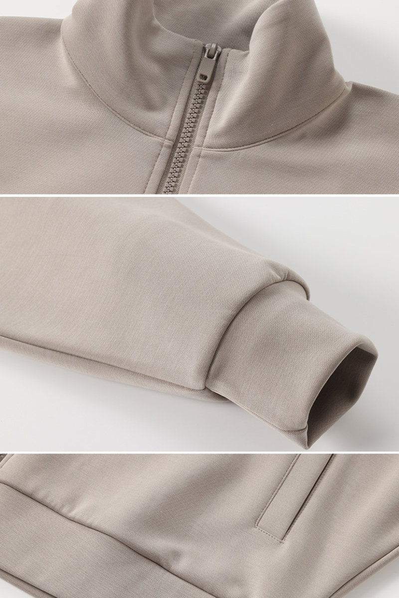 Women's Fall Soft Modal Drop Shoulder Zip Up Sports Jacket
