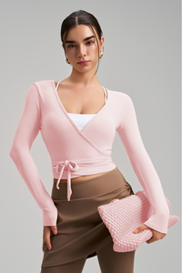 Women's Athletic One-piece Strap Long Sleeves Yoga Top