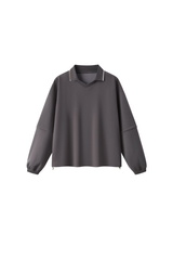 Men's Fall V-Neck Polo Collar Detachable-Sleeve Sweatshirt