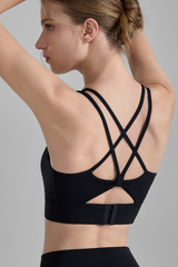 Women's U-Neck Crisscross Straps High Impact Sports Bra