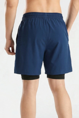 Men's 2-in-1 Athletic Breathable  Shorts with Inner Liner