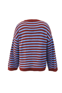 Women's Fall/Winter Knit Striped Knit Color Block Sweater