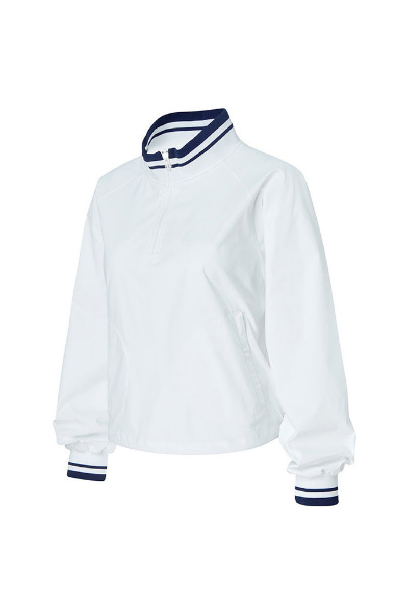 Women's Fall Color Block Tennis Sport Quarter Zip Sweatshirt