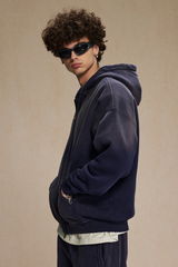 Unisex 360G Heavyweight Washed Distressed Hooded Jacket