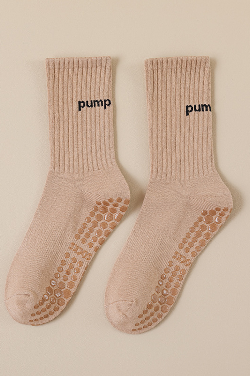 Women's Silicone Anti-Slip Yoga Crew Cotton Yoga Socks
