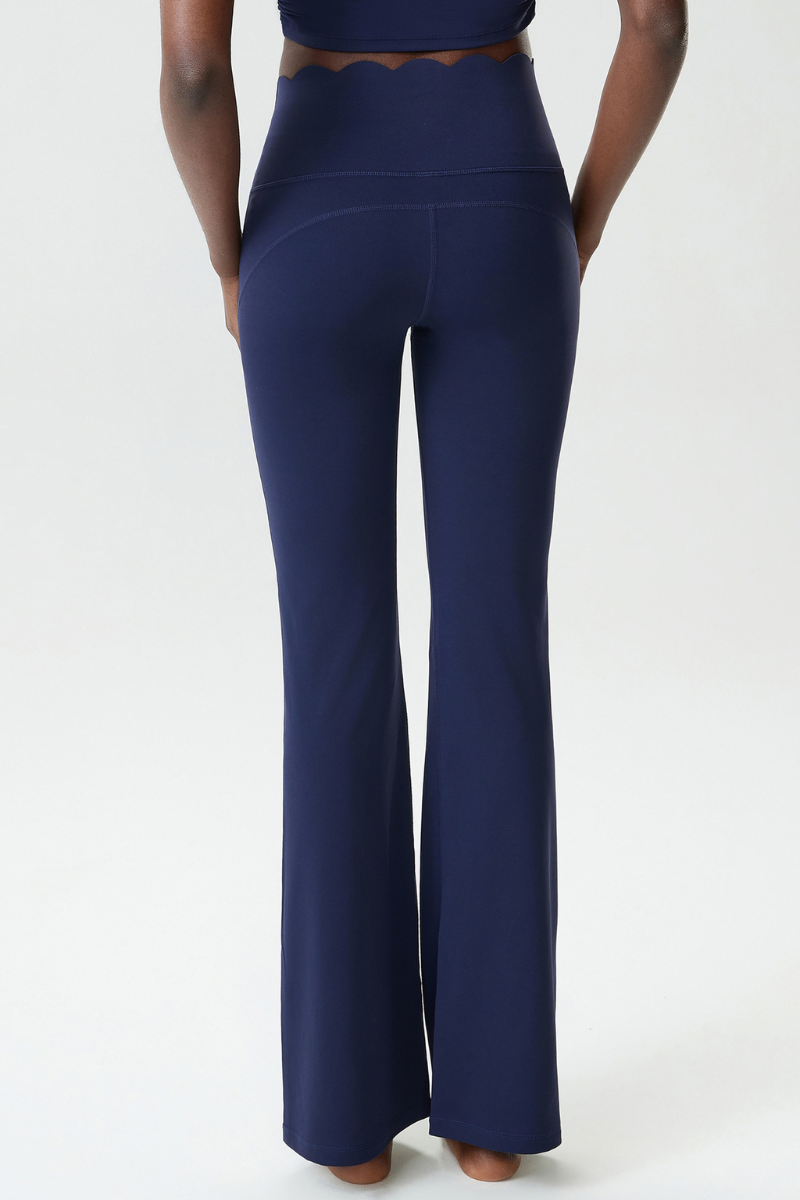 Women's Petal Hem Solid Flared  Yoga Pants