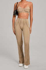 Women's Patchwork Set:Bra And Flare Pants