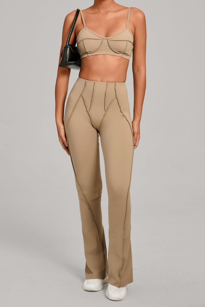 Women's Patchwork Set:Bra And Flare Pants