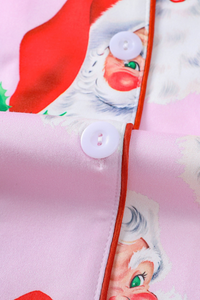 Women's Cute Santa Claus Print Christmas Pajama Set