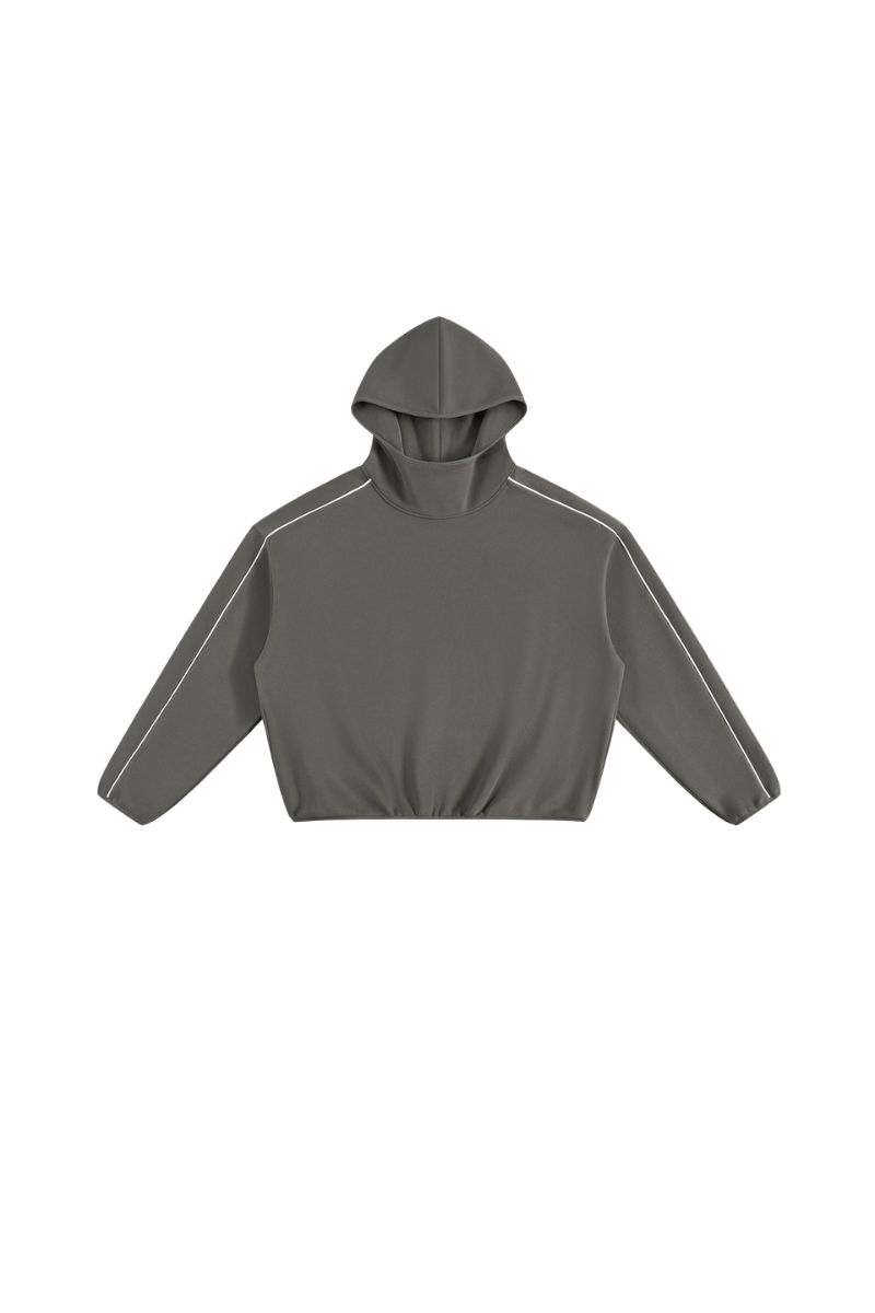 Women's Fall Relaxed Contrast Color Stripe High Neck Hoodie
