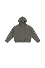 Women's Fall Relaxed Contrast Color Stripe High Neck Hoodie