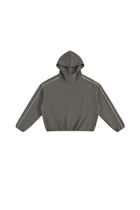 Women's Fall Relaxed Contrast Color Stripe High Neck Hoodie