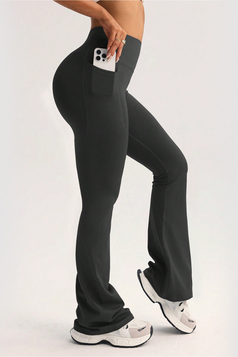 Women's High-Waist Pocket Butt-Lifting Yoga Flare Pants