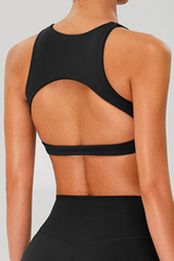 Women's Sports Naked Feel Cutout Back Solid Yoga Bra