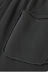 Men's Fall 100% Cotton Wash Distressed Raw Edge Sweatpants