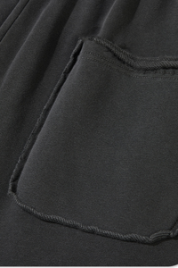 Men's Fall 100% Cotton Wash Distressed Raw Edge Sweatpants