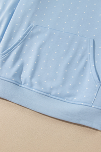 Women's Polka Dot Oversized Hoodie And Short Loungewear Sets