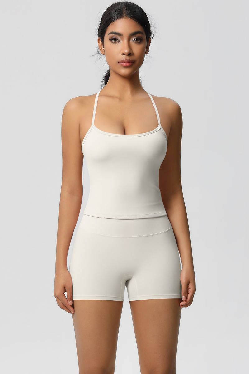 Women Workout Set: Quick Dry Sports Bra + High Waist Shorts