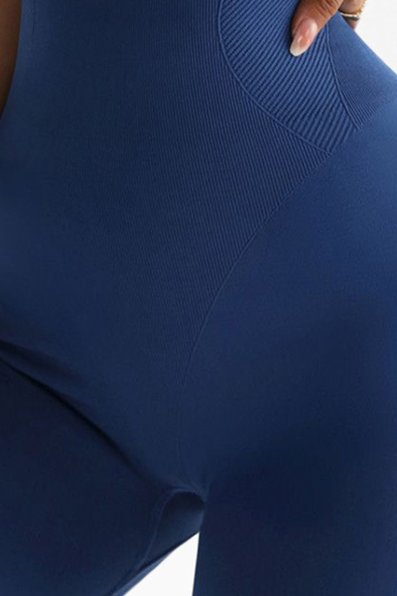 Women's Seamless Color Block Pleated Junmpsuit & Bra