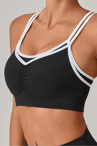 Color-contrast sports bra