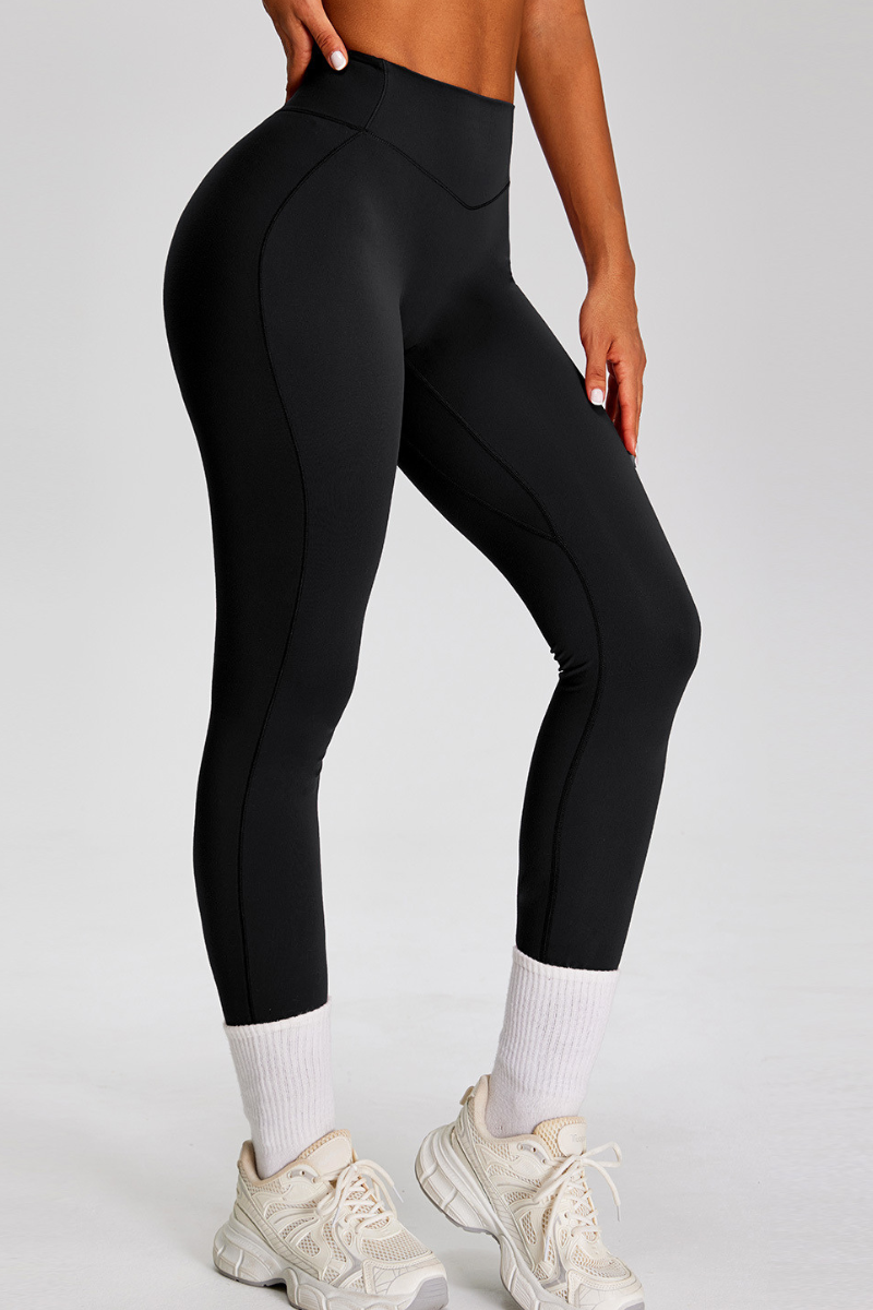 Women's Sports Naked-Feel High-Waisted Pleated Yoga Leggings