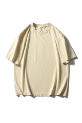 Unisex Cotton Washed RippedLoose Fit Round Neck T-shirt