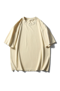 Unisex Cotton Washed RippedLoose Fit Round Neck T-shirt
