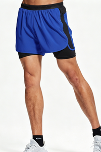 Men's 2-in-1 Anti-Chafe Reflective Quick Dry Running Shorts