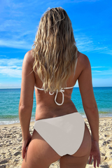 Women's Triangle Cup Halterneck Solid Bikini Set