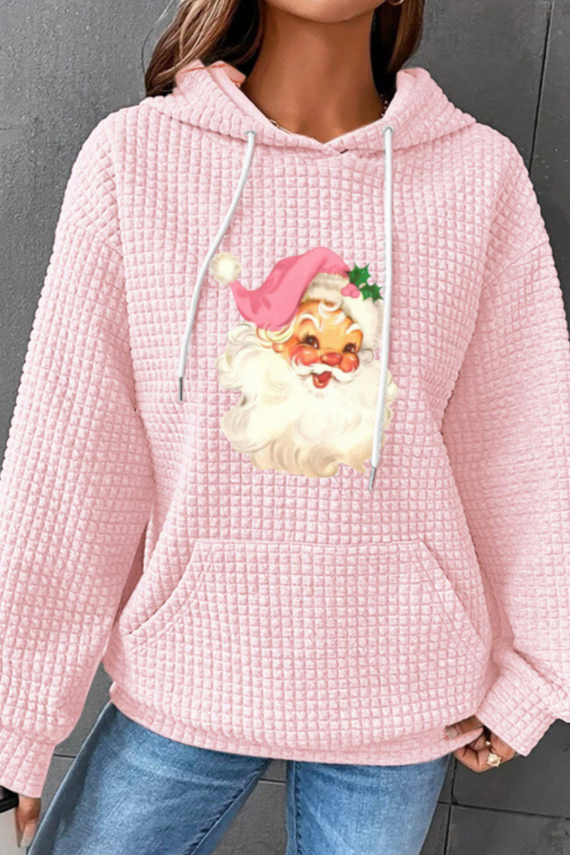 Women Christmas Waffle Knit Hoodie